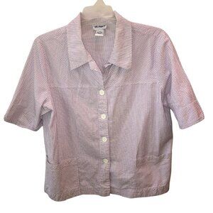 Vintage Vicki Wayne Size's 22 W Purple Striped Seersucker Button Up Shirt Jacket
